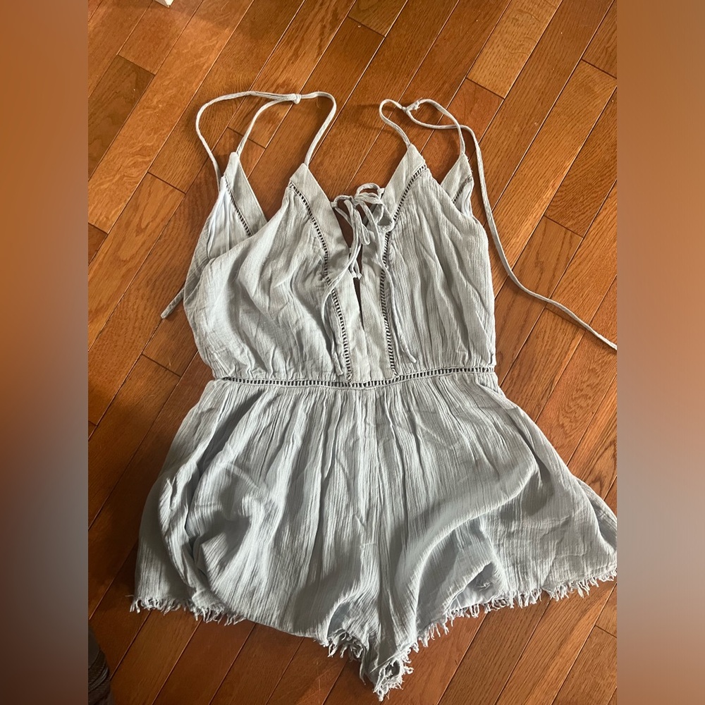 Tobi light blue light romper